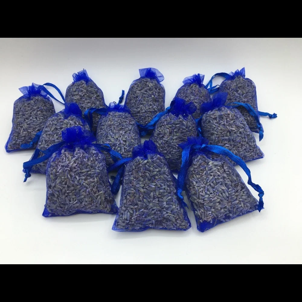 12 Blue Organic Lavender Sachet Potpourri Bags - Picture 4 of 5